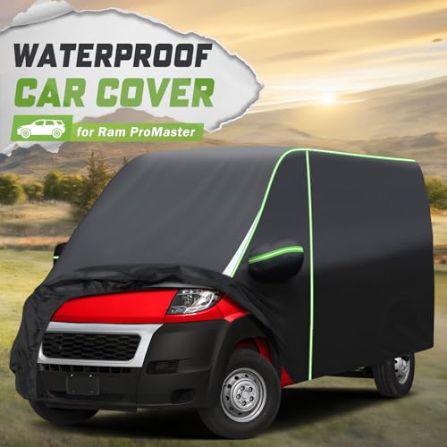 Image of Mixsuper Liner Car Cover for Ram ProMaster 2014-2022, Heavy Duty Waterproof Van Cover, Outdoor Commercial Vehicle Protection, Windproof Strap, Zipper Door
