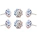 Eyes of India - Cerámica Puerta Armario Cómoda Armario Pomos Tiradores Decorativo Shabby Chic de Colores Boho Bohemio Adorno Hecho a Mano - Azul Claro #7, Set of 6