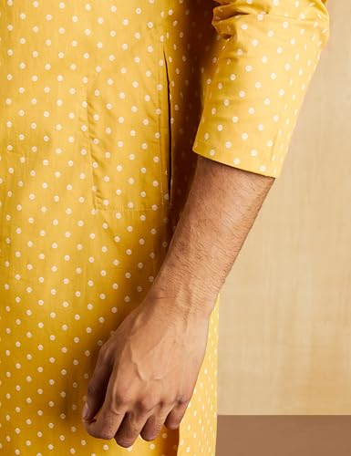 Image of Amazon Brand - Symbol Men Cotton Printed Long Kurta (Regular Fit)