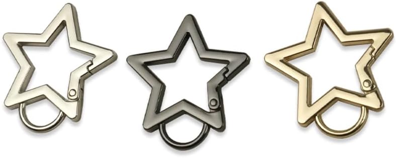 Stainless Steel Star Shaped Keychain Clip Carabiner Snap Hook Holder for Keys and Wallet with Key Chain Rings image 3