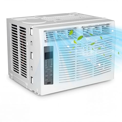 Towallmark Window Air Conditioner 6000 BTU - Cools Areas Up to 250 Sq. Ft., with Dehumidifier, Fan, ECO Mode, Auto-Restart & 3 Speeds​ for Home, 600