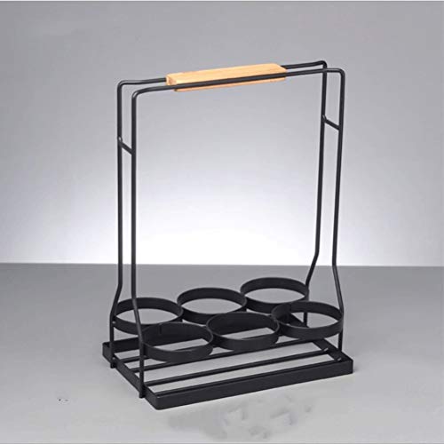 Soporte para botellas de vino de hierro forjado portátil miniatura 2