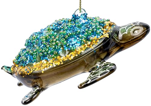 SIKORA BS500 Wasserschildkröte Christbaumschmuck Glas Figur Weihnachtsbaum Anhänger