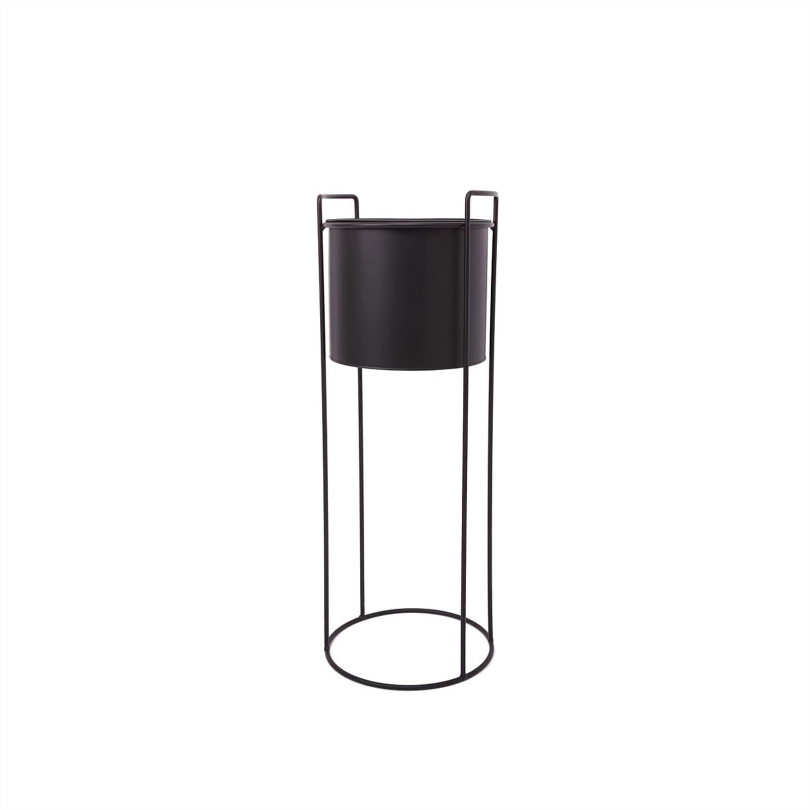 Pots de Plantes en Céramique avec Support de Pot de Fleur Rond en Fer Grand Format