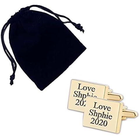 Personalised Gold Plated Cufflinks with Pouch Cover