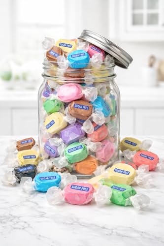 Sugar Free Taffy - 10 sabores variados, 1 lb miniatura 4