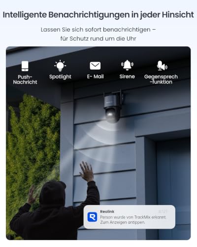 Reolink 4K PTZ Überwachungskamera Aussen Akku mit Auto-Tracking & Auto-Zoom – Ansicht 6