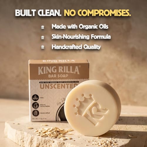 Image of Organic Cold Process Soap Bars for Men, Moisturizing Body Wash 3-Pack