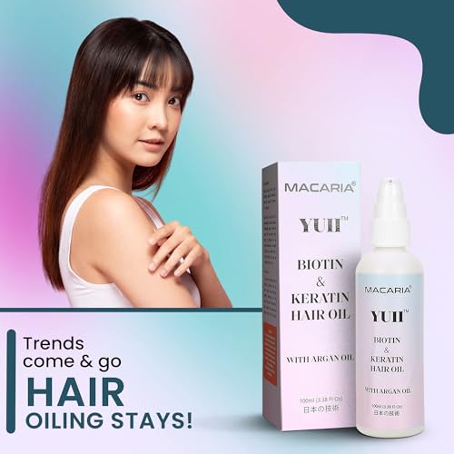 Image of Yuii Hair Growth Oil with Biotin & Keratin - Jojoba & Argan Hair Oil for Thicker, Stronger Hair - Natural Hair Oil for Growth, Strength, and Thickness - Best Hair Care for All Hair Types, 100ml