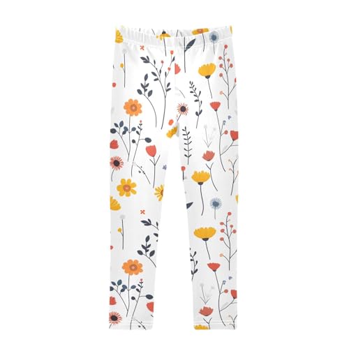 Girls' Leggings Colorful Flowers Floral Kids Yoga Tights Pants 1 Pack 20860839