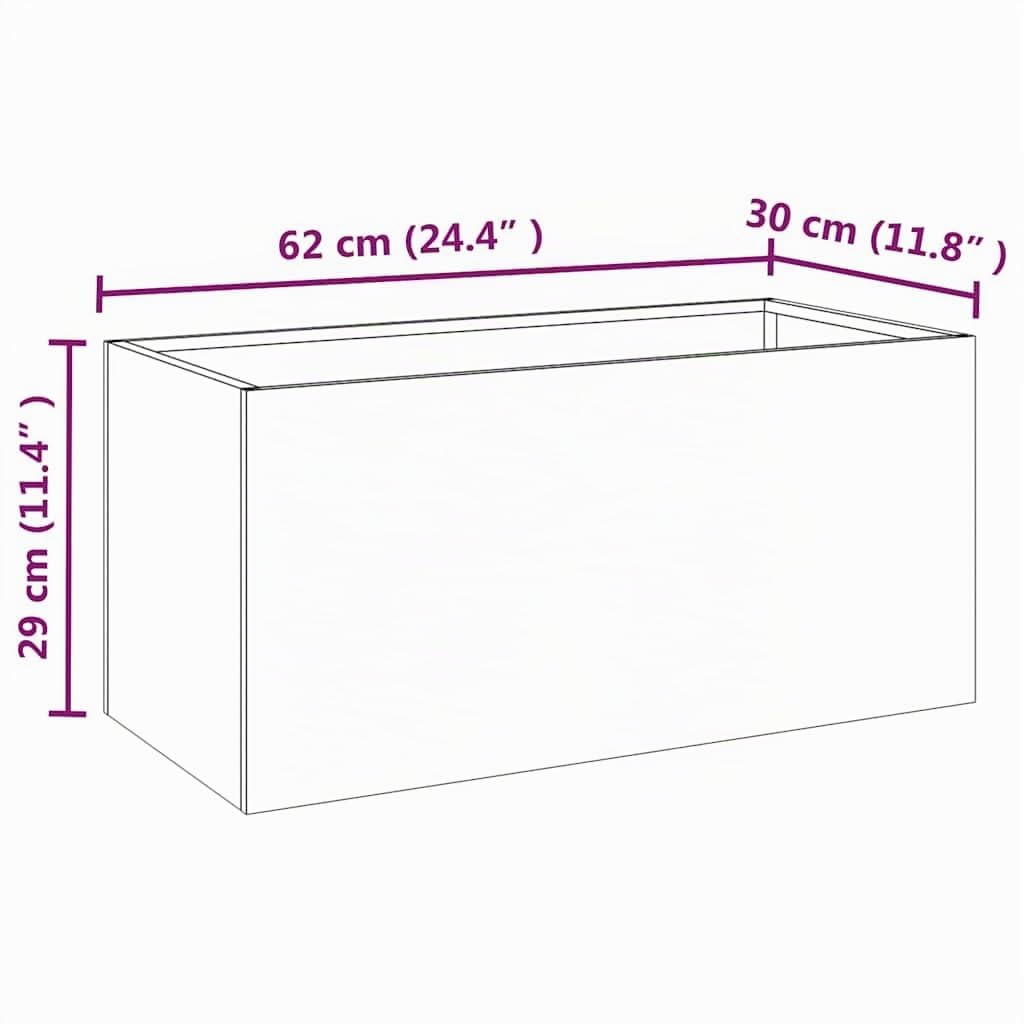 Generico Fioriera 62x30x29 cm Acciaio Corten
