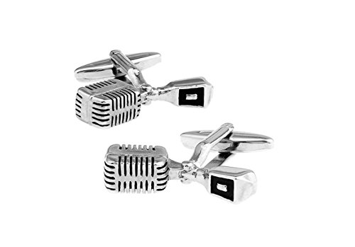 zivom Topen Brass Music Mike Cufflinks for Men (Silver)-picture-47