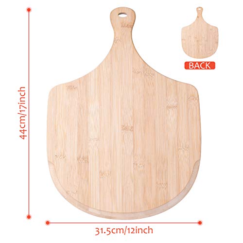 Pizza Peel, Premium Bamboo Pizza Spatula Paddle Cutting Board Handle (Baking Pizza, Bread, Cutting Fruit, Vegetables, Cheese)