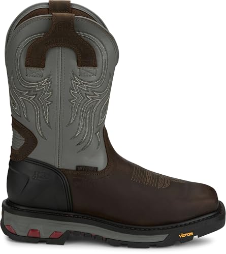 Image of Justin Tanker 11 inch Steel Toe Work Boot for Men, EH & ASTM F2413 Rated, Oil & Slip-Resisting, Premium Full Grain Leather Upper