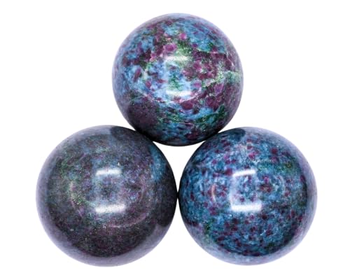 Image of Certified Ruby Kyanite Crystal Ball for Meditation - Premium Crystal Vastu Items for Home and Feng Shui Items for Good Luck - Ideal for Pooja Supplies and Spiritual Practices (2.5 inch Inch)