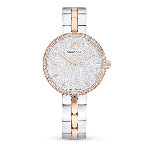Swarovski Reloj Cosmopolitan, con Pavé de Cristales Swarovski y Brazalete Ajustable, Baño en Tono Oro Rosa, Blanco, de la Colección Cosmopolitan de Swarovski