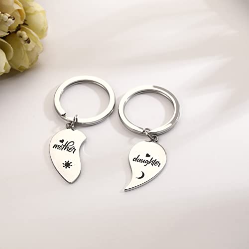 Image of Yonhon Mother Daughter Bracelet Necklace for 2 /3 /4, Mother Daughter Matching Keychain Set