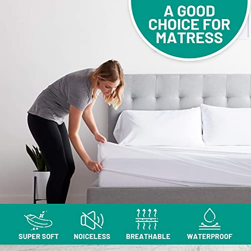Twin Mattress Protector-Waterproof Mattress Pad Cover For Twin Size Bed Fitted Cotton, Hypoallergenic Bed Cover Mattress Cover Ultra Soft 3D Breathable Deep Pocket 8"-21" Comfort And Protection #TOP1
