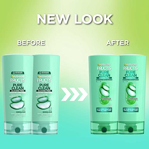 Garnier Hair Care Fructis Pure Clean Conditioner, Fortifying Conditioner, Made With Aloe And Vitamin E Extract, Vegan Formula, Paraben Free, 21 Fl Oz, 2 Count #TOP2
