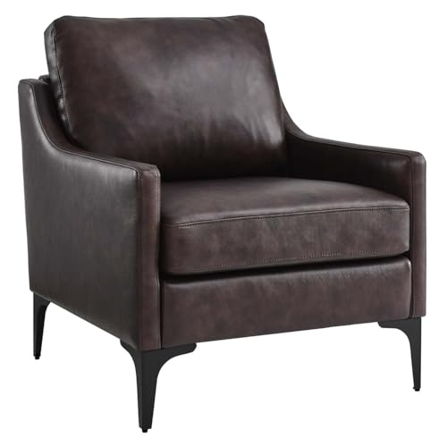 Sillón Moderno Piel Marrón