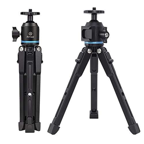 Aitteel ATMT-02 Trépied pour caméra de téléphone, tête sphérique 360° Voyage Selfie Stick Poignée Grip Desktop Webcam Trépied pour iPhone DSLR Sony Gopro 10 Cover