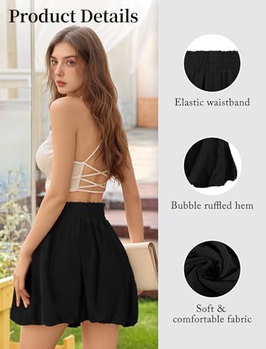 Cute Flowy White Mini Skirt With High-Waist And Elastic Band, Breathable Knit, Comfortable For Women’S Sports And Daily Use2