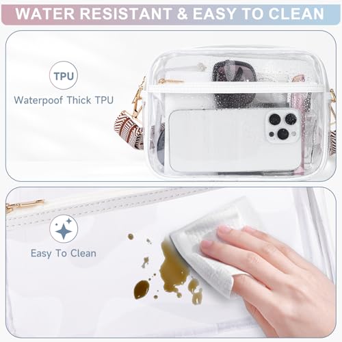 MEITRUE Clear Crossbody Bags for Women Trendy, Stadium approved Clear Purses Cross body bag for Concerts Sports4