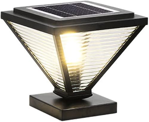 ZEELYDE Luces de poste al aire libre, luz solar de cabeza de poste moderna de acero inoxidable luz de jardín IP55 al aire libre impermeable lámpara