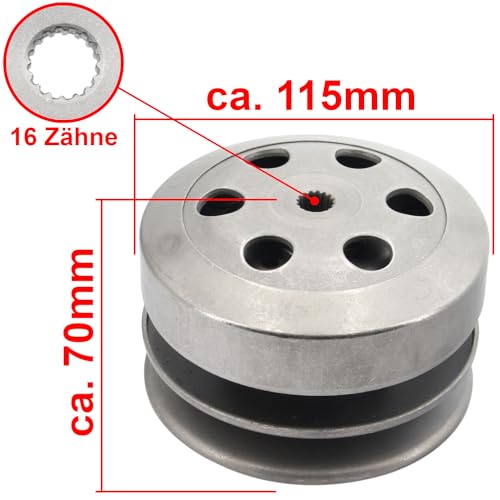 Area1 Wandler + Kupplung + Glocke für 50ccm kompatibel mit Yamaha Aerox 50 (R/Naked) Neos Jog R BWS Why passend für MBK Nitro Booster Ovetto MachG Stunt Malaguti F10 Jet F12 Phantom F15 Firefox K2 461