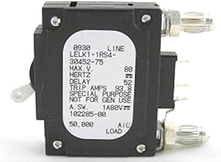 AIRPAX CIRCUIT BREAKER LELK1-1RS4-30452-75; Breaker 75A, Bullet, White handle, 3 pins, Unevenly spaced w/alarm strap