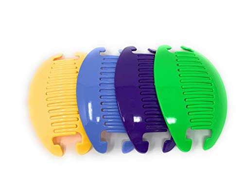 4 set Combs Hair Clip French Side Comb Holder big size 6" (Yellow,Blue,Purple,Green).