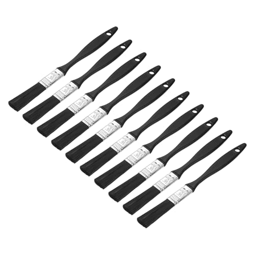 QUARKZMAN 10 Pinceles De 0.5', Pincel Plano De Cerdas De Nylon con Mango De Plástico, Herramientas Profesionales De Pintura para Pinturas Acrílicas, Látex Y Óleo, Negro
