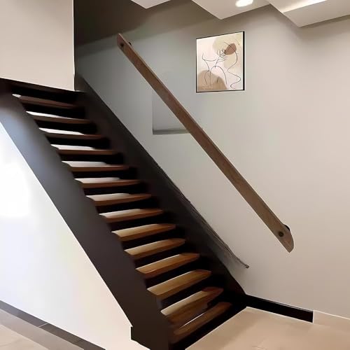 Rambarde d'escalier en bois mural avec kit complet