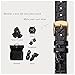 BISONSTRAP Watch Straps for Women, Crocodile Pattern Leather Thin Watch Replacement Bands,16mm, Black with Gold Buckle