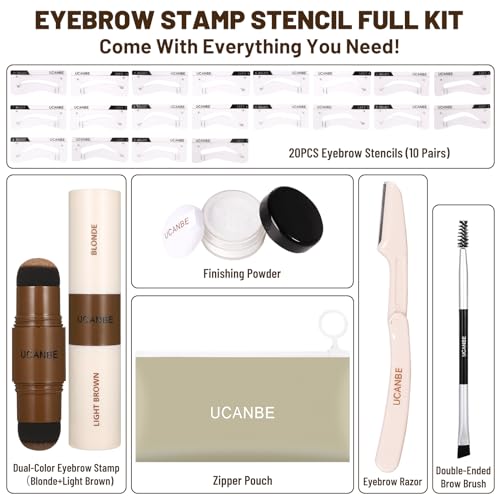 Ucanbe SMSTUB100_01020304 25Pcs Eyebrow Stamp Stencil Kit thumb #1