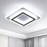 FUENTE DE LUZ LED: La plafón de techo adopta chip LED incorporado como fuente de luz, respuesta rápida para encender la luz, larga vida útil. La lámpara de techo presenta una luz blanca fría de 6500K, luz brillante, adecuada para el estudio y el trabajo