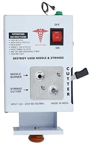 APEX LABS™ Needle Syringe Destroyer Electric, Needle Destroyer Machine for Hospital & Laboratory, Shock Proof Metal Body Mechanism, Low Power Consumption, On/Off Switch, White - Pack of 1 (B09QKHF88F) Amazon Price History, Amazon Price Tracker