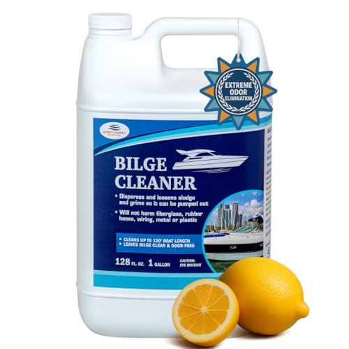 Bilge Cleaner for Boats - Highly Effective Removing Dirt Grime Emulsifying Oil and more. Easy to use Fast Results (One Gallon)