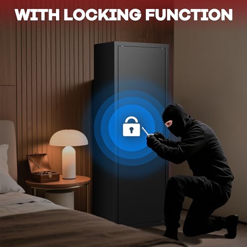 Image of Bonusall 12-15 Rifle Safes Large Rifles Gun Safes for Rifles and Shotguns, Long Gun Safe for Rifles and Pistols Quick Access with Lockable Box - Black