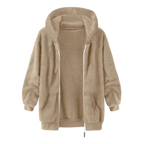 Girls Cozy Oversized Sherpa Zip-Up Hoodie Jacket, Kids Solid Color Long Sleeve Fall Winter Fleece Warm Outerwear3