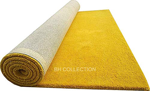 Image of Classical Look Plain Handmade Carpet with Super Soft & Pure Woolen Carpet for Your BEDROOMS & Living Room with 1 INCH Pile Height 6 X 6 FEET (180x180 cm) Square