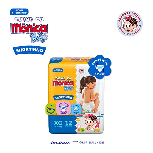 Fralda Turma da Mônica Baby Shortinho Jumbinho XG 12 Unidades