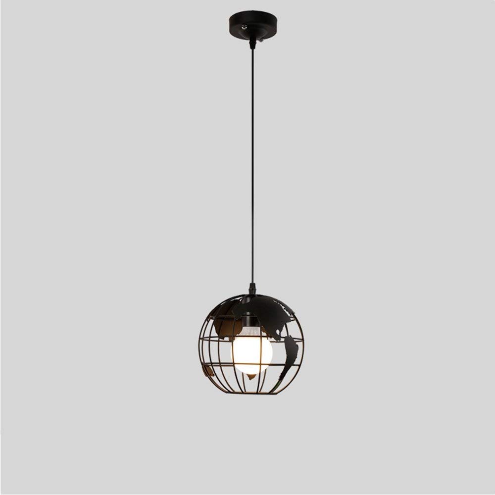 Lampe de plafond suspendu globe en fer forgé style moderne et industriel