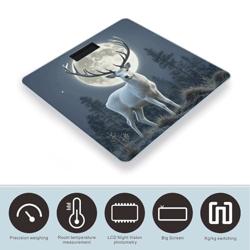 Báscula digital de baño Moonlight Deer con vidrio templado miniatura 3