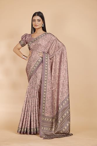 Image of Garden Vareli Pashmina Saree With Unstitched Blouse Piece