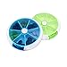 Price comparison product image 2pcs Pill Box, BetterJonny Portable Automatic Rotary Round 7 Days Pill Cases Tray Medicine Box Holder Green and Blue