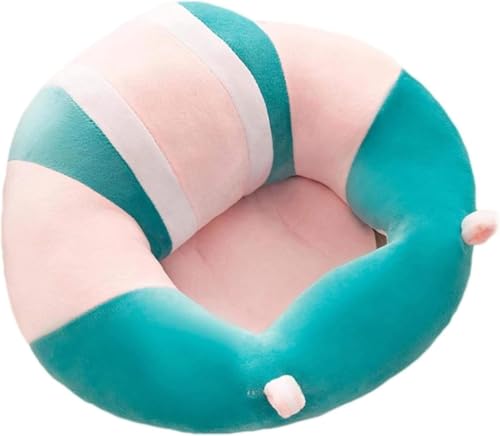 Arfobug ベビーソファ お座り練習 幼児用シート 4〜12ヶ月 赤ちゃん用ぬいぐるみ ふわふわコットン枕 安全 安定 滑り止め ベビーシャワーギフト (45*45cm) (ピンクグリーン,45cm)