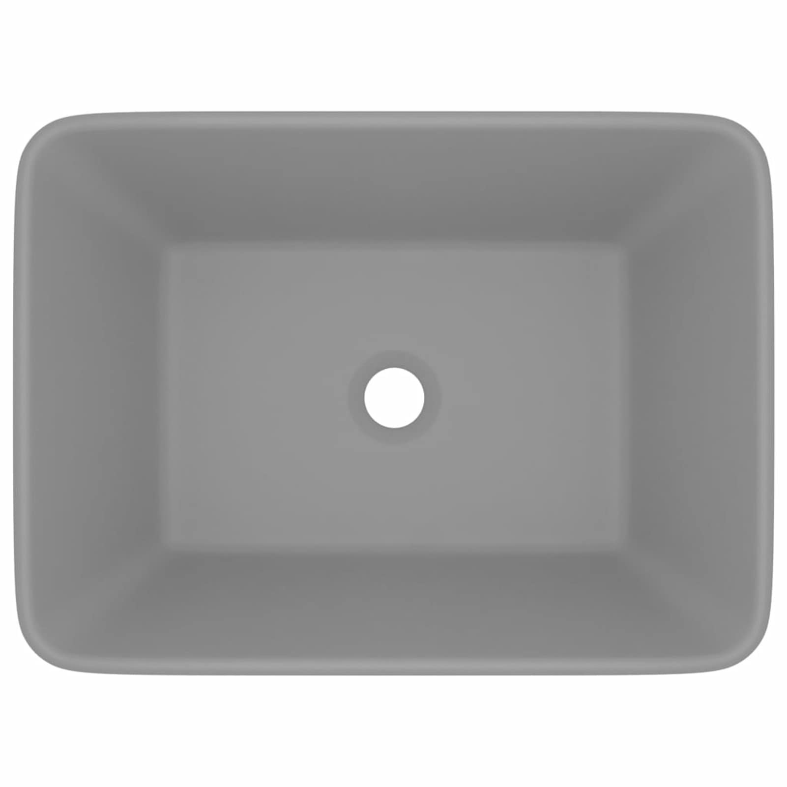 Lavabo de Lujo cerámica Gris Claro Mate 41x30x12 cm, Fregadero, Lavabo Baño, Lavamanos Baño, Lavatorio Casa De Banho, Mueble Lavabo sobre Encimera
