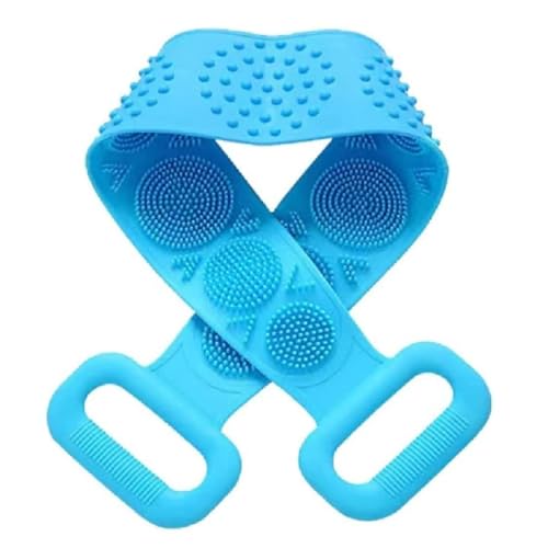 Image of TEKCOOL Silicone Body Back Scrubber, Double Side Bathing Brush for Skin Deep Cleaning Massage, Dead Skin Removal Exfoliating Belt for Shower, Body Brush for Bathing (Medium);