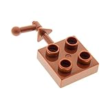  1 x Lego Duplo Kurbel reddish rot braun 2 x 2 mit Platte Schleuder Ritter Burg Turm Dino Set 5597 4777 44699